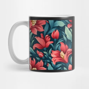 Crimson Blossoming Floral Seamless Pattern Mug